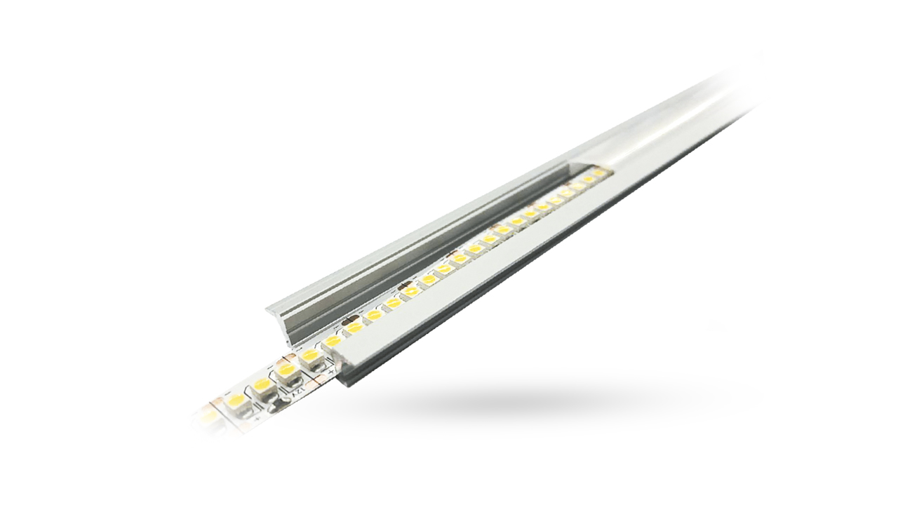 Perfil de Alumínio para fita de LED - Embutir - Barra 3 metros