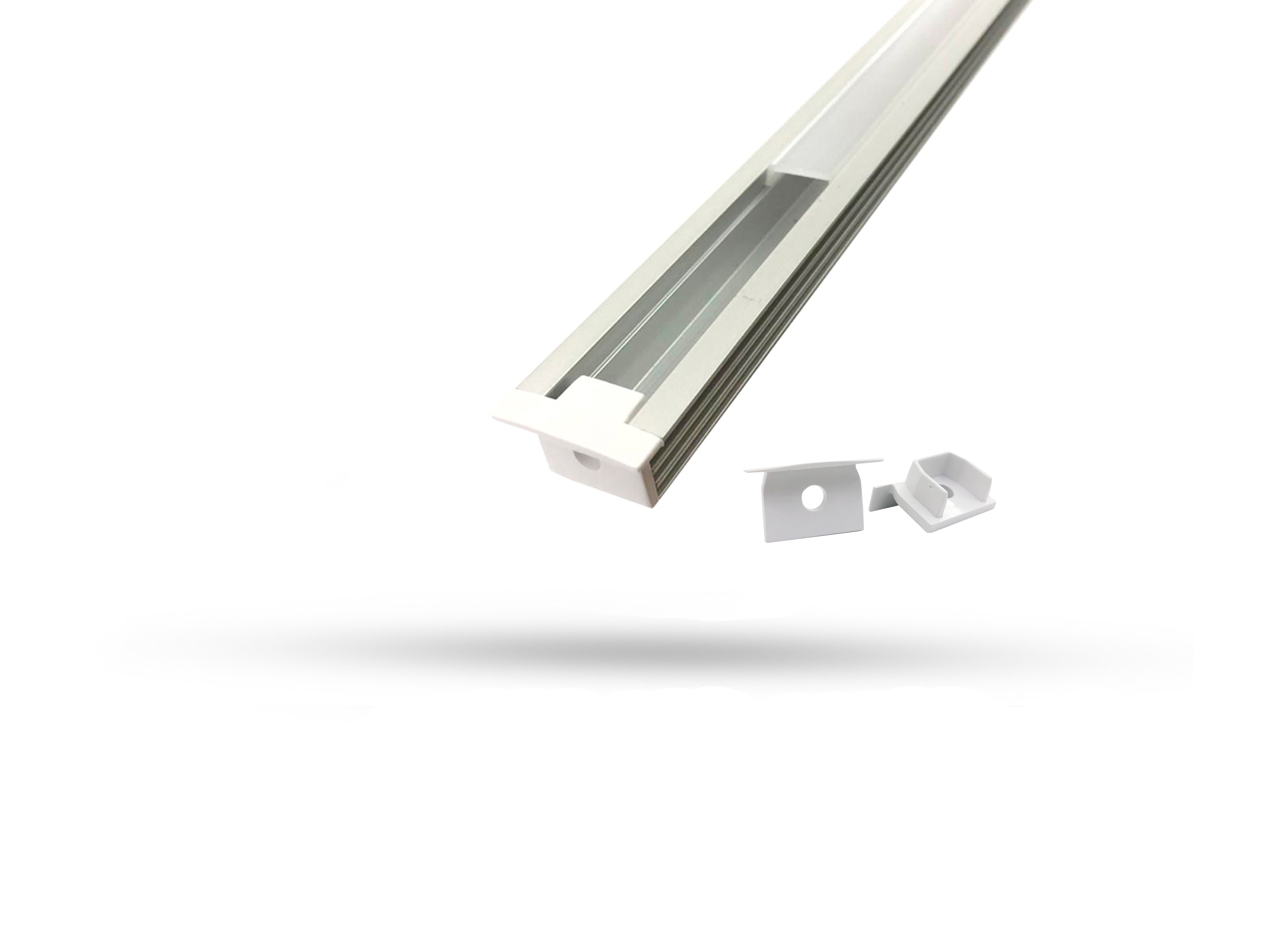 Perfil de Alumínio para LED 3 Metros - Embutir 12.2mm