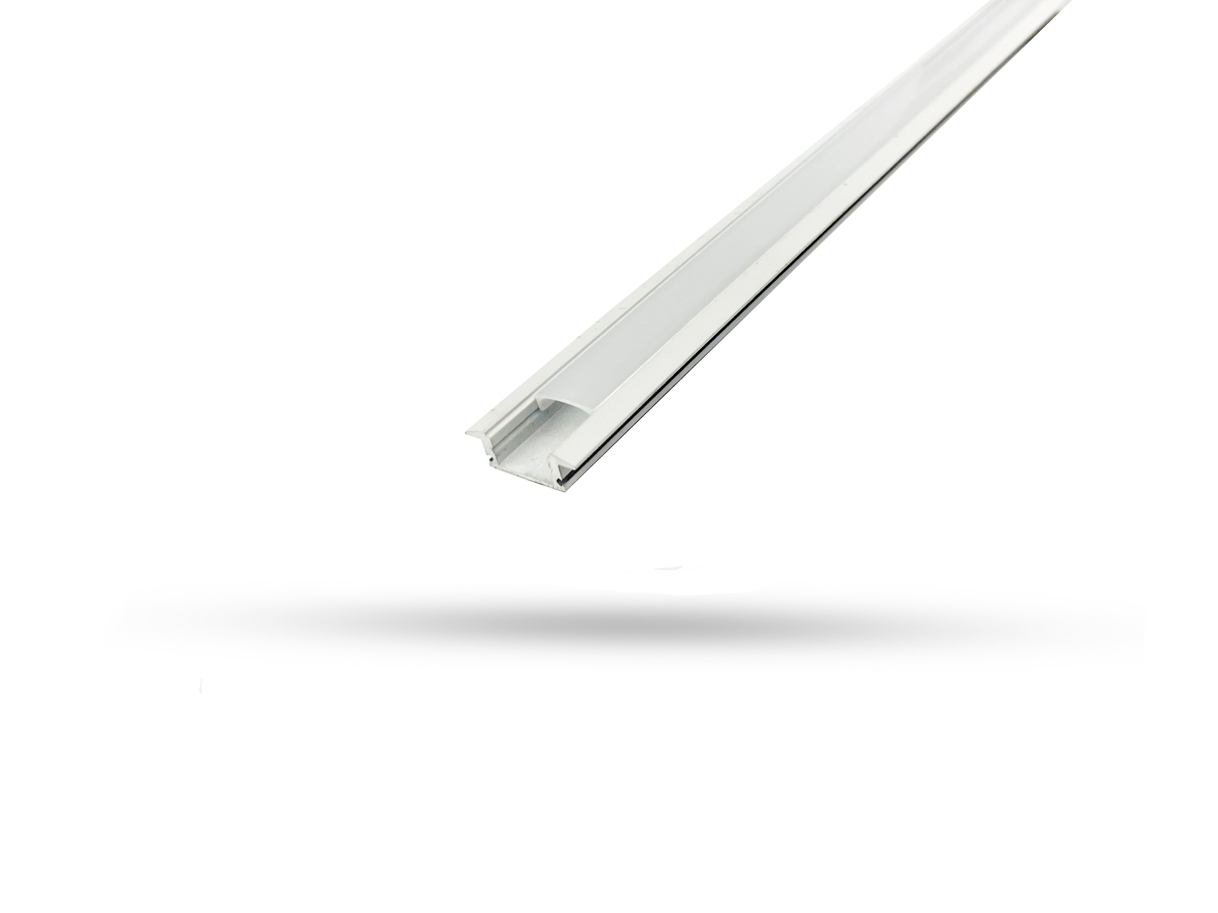 3 Metros Perfil Branco Alumínio de embutir slim difusor leitoso para LED 3 Metros Rígido Ref: 3501/757/3286/ 656