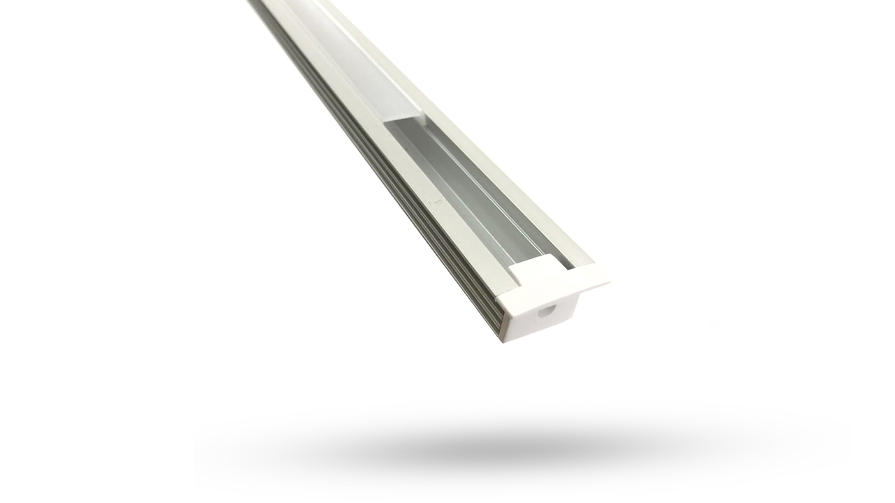 Perfil de Alumínio para Fita de LED - EMBUTIR - BARRA 3 METROS - ALTURA 12.2mm - Branca