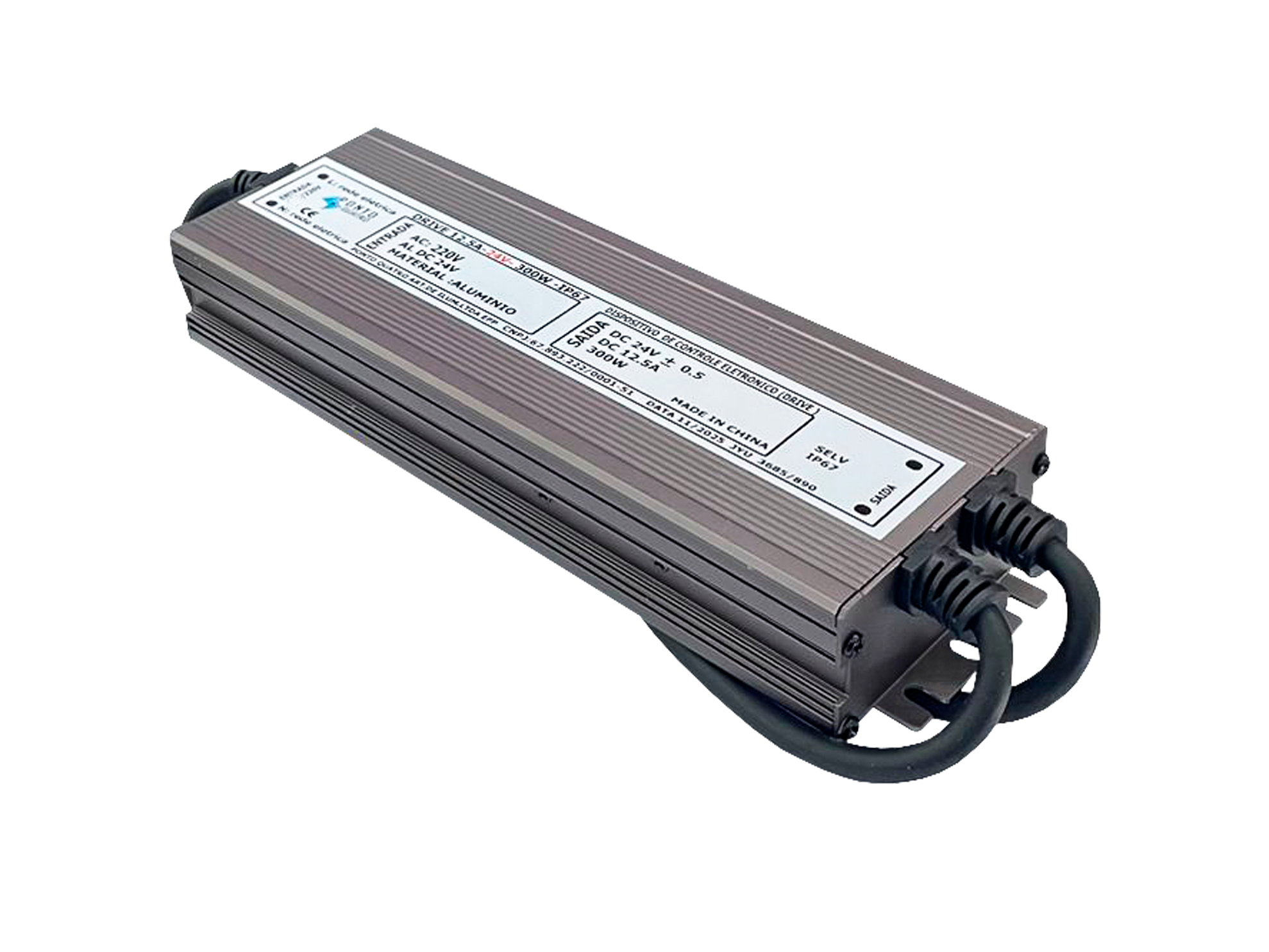 FONTE DRIVER  24V 12,5A IP67 300W 220v 3685/890