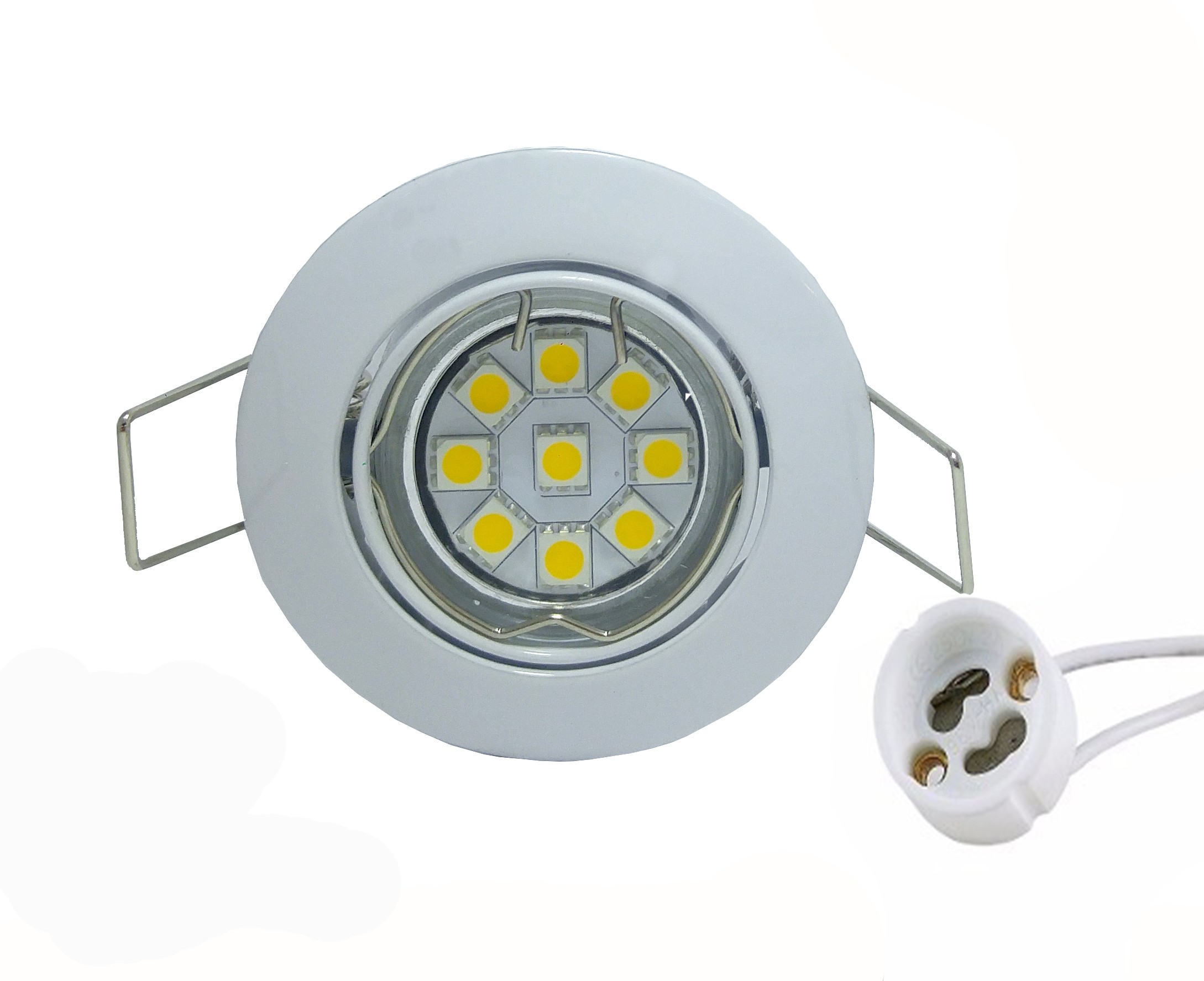 CONJUNTO - Mini Dicróica 9 LEDs 5050SMD 2W MR11 + Spot Sistema Click em Alumínio Fundido com Pintura Eletrostática
