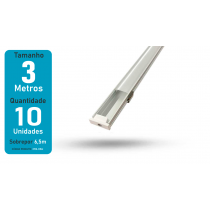 Perfil de Alumínio para LED 3 Metros - sobrepor 6.5mm