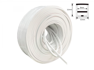 5Metro Perfil 12X12 mm Branco Silicone para fita led de 8 milimetros Ref.: 3712/917